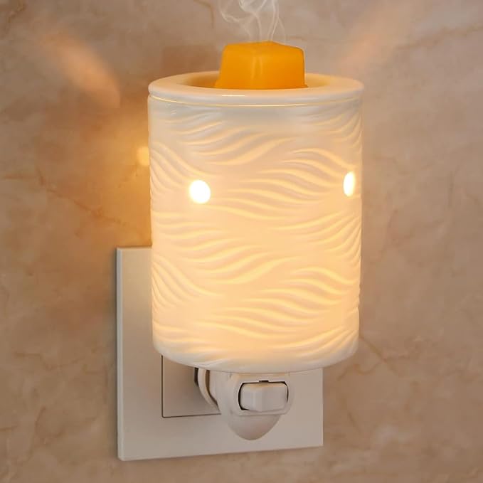 STAR MOON Plug in Wax Melt Warmer, Plug in Wax Warmers for Scented Wax, Scentsy Diffuser for Fragrance Oil Wax Melter Decoration with Two Bulbs