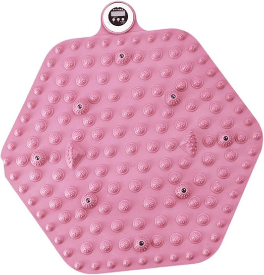 Acupressure Mat for Foot Massage, Foldable Yoga Mat for Living Room And Gym, Hexagon pink timer