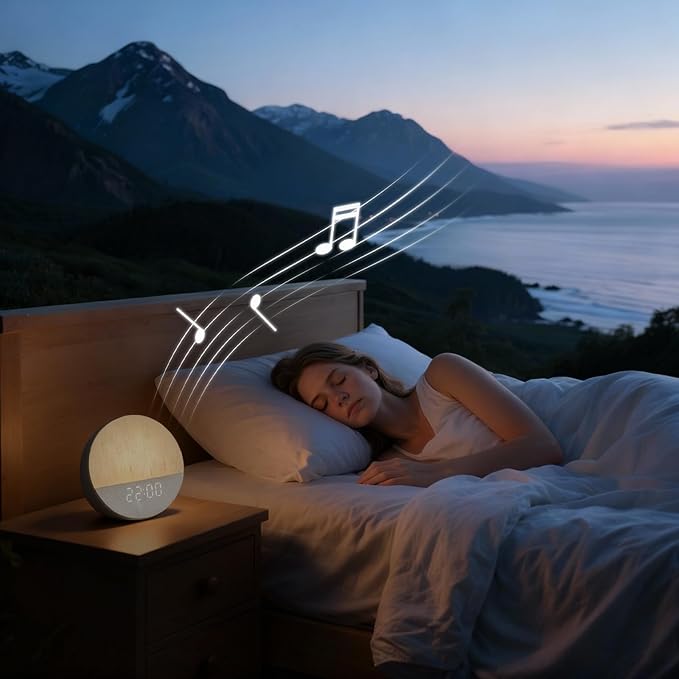 Stillstorm Sunrise Alarm Clock, Sound Machine, Fabric Dimmable Night Light for Heavy Sleepers, White Noise Machine for Baby, Single Alarm Function 30 Sleep Sounds, Wake Up Light with 17 Effects