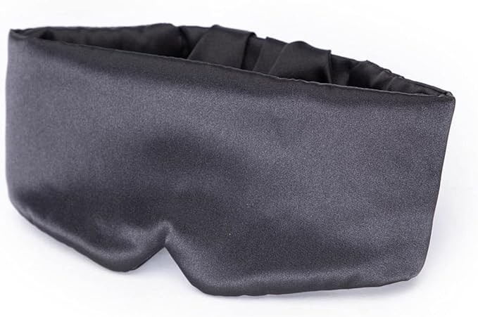 Kitsch Satin Sleep Mask - Eye Masks for Sleep, Softer Than Silk Satin Sleeping Mask Blindfold and Sleep Masks for Women and Men, Eye Care Travel Essentials - Charcoal Black