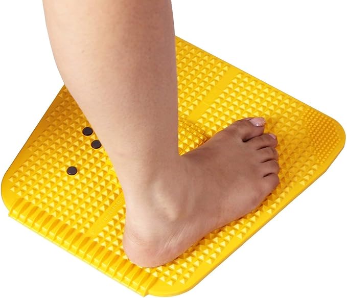 Acupressure Mat - Yellow, Manual Foot Massager - Massage Mat, Rolling Therapy for Sciatica, Leg Pain, Cramps, Heel, Knee, Piles, Migraine, Sinus, Insomnia