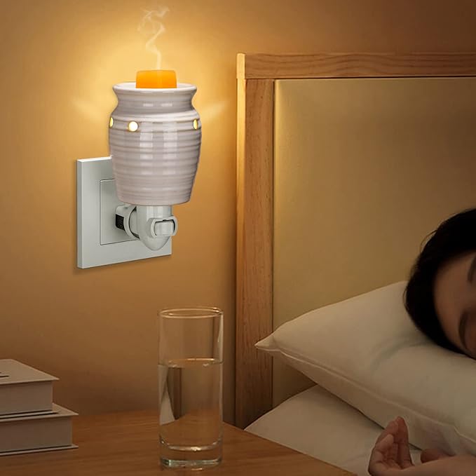 STAR MOON Ceramic Pluggable Wax Melt Warmer, Diffuser for Fragrance Oil, Candle Melter Plug in Wall for Home, Office and Spa, Ideal Gifts, with Two Bulbs