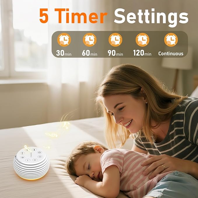 SleeZOO Portable Sound Machine White Noise Machine Sleep Machine with 30 Soothing Sounds 32 Volume Levels 5 Timers 12 Lights Memory Function Rechargeable for Baby Kids Adults and Home Office Travel