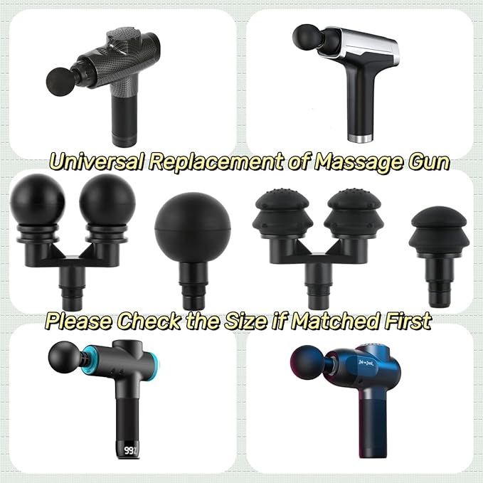 Massager Heads Massage Gun Soft Heads Replacement 4 Pack Massage Gun Adapter Double Head Attachment