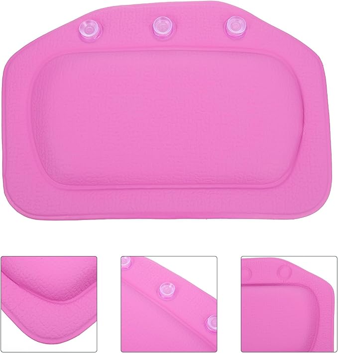 Zerodeko Spa Bath Pillow Tub Accessory with Suction Cups, PVC Foam Head Neck Rest Shoulder Support, Soft Purple Bathtub Cushion for Home and Hotel Spa Relaxation