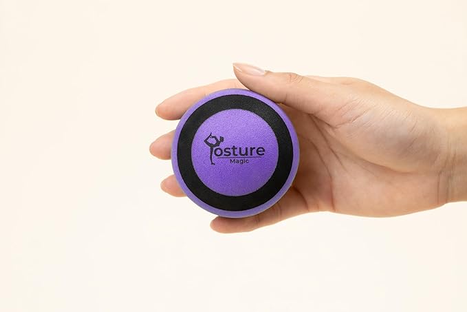 Posture Magic Massage Ball Kit for Myofascial Trigger Point Release & Deep Tissue Massage - Set of 6 - Large Foam/Small Foam/Lacrosse/Peanut/Spiky/Hand Exercise Ball (Purple)