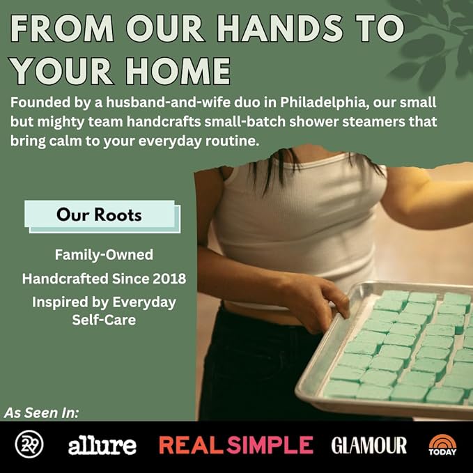 Morning Citrus Mint Shower Steamers Aromatherapy for Energy - USA Made Valentines Day Gift for Her and Him - Peppermint & Orange Shower Bomb Tablets – Soothing Natural Essential Oils (10 Pack)