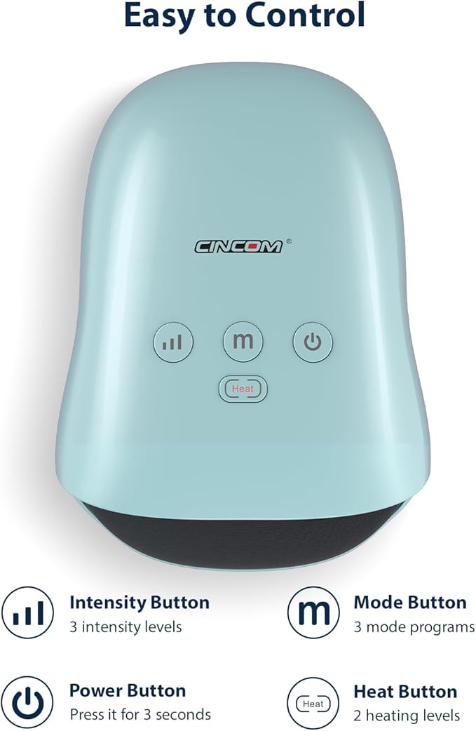 CINCOM Gifts for Women,Hand Massager with Heat and Compression for Arthritis,Pain Relief & Finger Numbness(Blue)