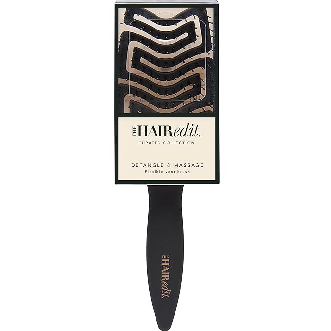 The Hair Edit Detangle & Massage Brush Wet & Dry Brush With Ergonomic Paddle, Non Slip Grip Scalp Massager with Soft Flexible Bristles, Anti-Breakage Hairbrush for Thick, Curly, Straight, Fine Hair