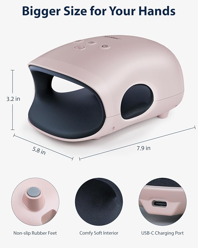 CINCOM Hand Massager - Cordless Hand Massager with Heat and Compression for Arthritis and Carpal Tunnel, Gifts for Women(Pink)