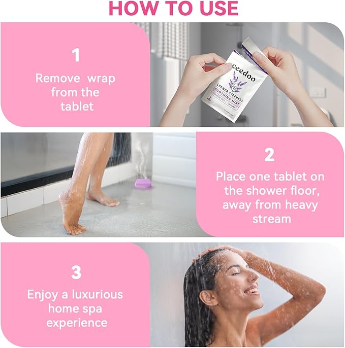 Shower Steamers Aromatherapy - Valentines Day Gifts for Her and Him, Birthday Gifts for Women and Men - Natural Essential Oil Shower Bombs for Stress Relief & Relaxation, Home Spa Self-Care,6 Pack