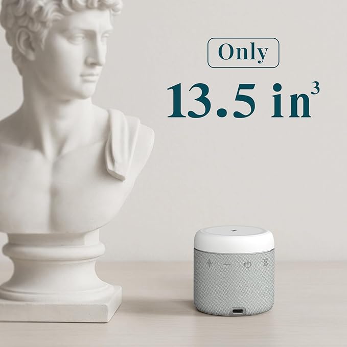 ANJANK White Noise Sound Machine with Wireless Charger Stand, 20 Soothing Sleep Sounds, 32-Levels Volume, Auto-Off Timer, Magnetic Charging for iPhone, White Noise Machine for Adults, Home, Travel