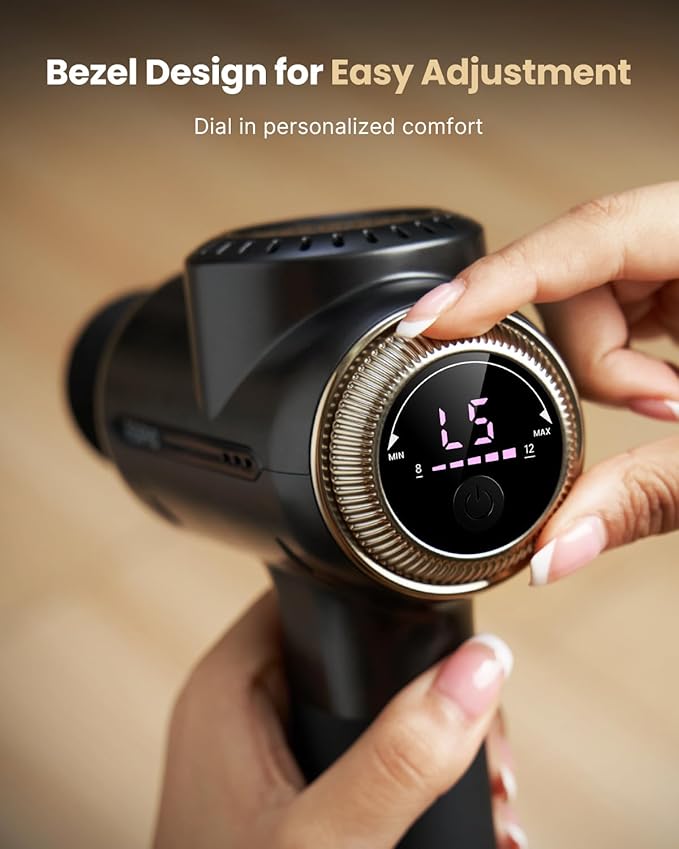 RENPHO Massage Gun, Deep Tissue Back Massage with 8-12mm Adjustable Amplitude Heavy-Duty, Valentine's Day Gifts, Percussion Professional Muscle Massager Gun for Athtetes & Home Use