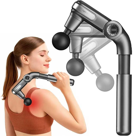 Foldable Massage Gun Deep Tissue with Retractable Handle，Back and Neck Massager for Pain Relief，Handheld Massager for Shoulder Lower Leg Waist– Perfect Gifts for Women , Father, Mother, Friends