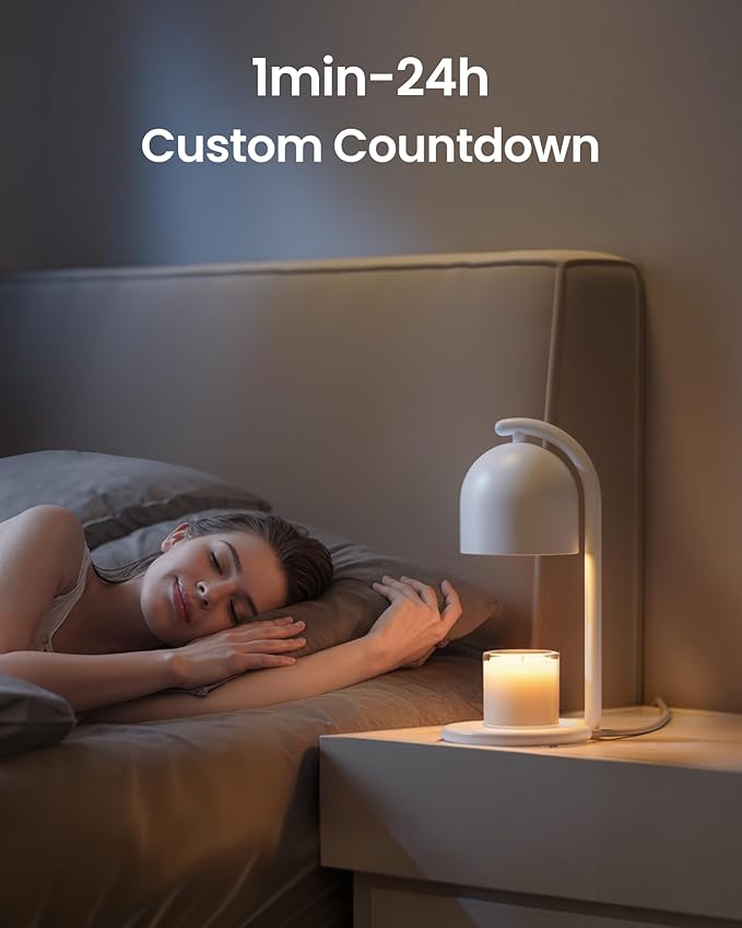 SwitchBot Smart Candle Warmer Lamp with Timer & Voice Control — Dimmable Flameless Candle Wax Melter, Matter-Enabled for Apple Home & Alexa, Perfect Christmas & Birthday Gift for Women, Home Decor