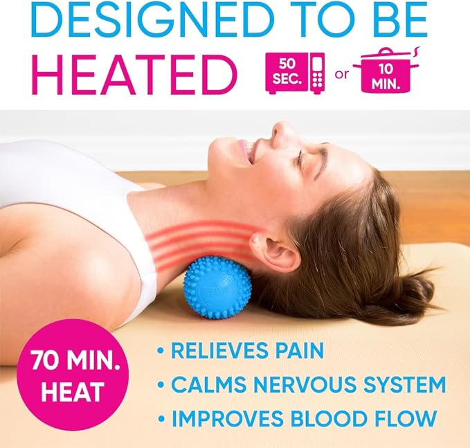 Dr. Cohen's acuball Heatable Deep Tissue Massage Ball - acuBall Trigger Point Massage Therapy for Myofascial and Stress Release and Exercise - Effective Back Massager Ball for Targeted Pain Relief