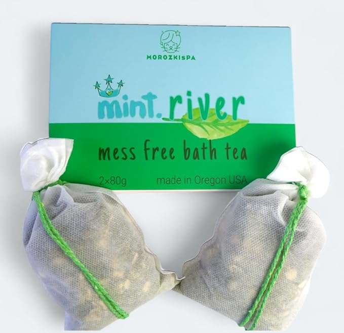 Bath Tea Mint River Mess Free/Made in USA Oregon/Bath Soak/100% Natural and Pure, Organic/Bathtub Tea for Men & Women/Foot soak/Shower Steamers/Gift for Her, Him, Selfcare