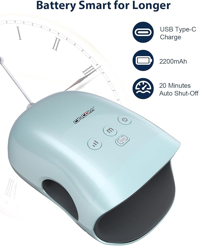 CINCOM Gifts for Women,Hand Massager with Heat and Compression for Arthritis,Pain Relief & Finger Numbness(Blue)
