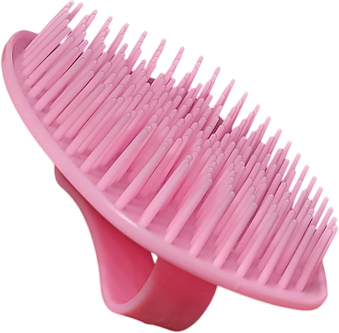 Detangler Hair Brush with Firm Bristles (4×3 in) – Dry & Wet Shampoo and Conditioner Scalp Massager for Deep Cleansing, Exfoliating & Dandruff Control. Multi-Use for Hair, Beard & Scalp (2 PC,Pink)