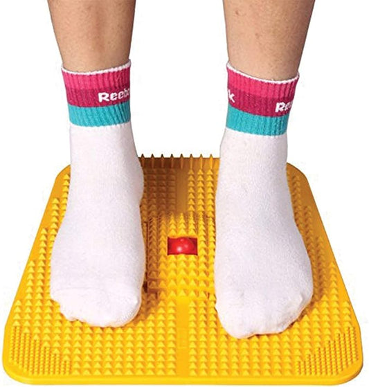 Acupressure Mat - Yellow, Manual Foot Massager - Massage Mat, Rolling Therapy for Sciatica, Leg Pain, Cramps, Heel, Knee, Piles, Migraine, Sinus, Insomnia
