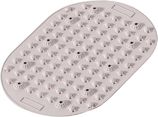 Foot Pressure Point Acupressure Mat Non Slip Standing Pressure Point Mat Feet Massage Pad for Jogging Office Working Fitness, Gray