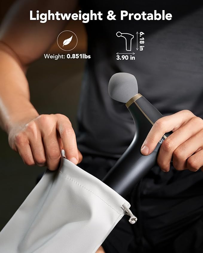 SKG Mini Massage Gun Deep Tissue for Women Men, FSA and HSA Eligible Birthday Gift for Women Men, 10mm Portable Percussion Massage Gun with Carry Bag, Handheld Muscle Massager for Pain Relief, FS700