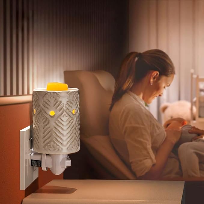 STAR MOON Ceramic Pluggable Wax Melt Warmer for Scented Wax, Diffuser for Fragrance Oil, Candle Melter Plug in Wall for Home, Office and Spa, Ideal Gifts, with Two Bulbs