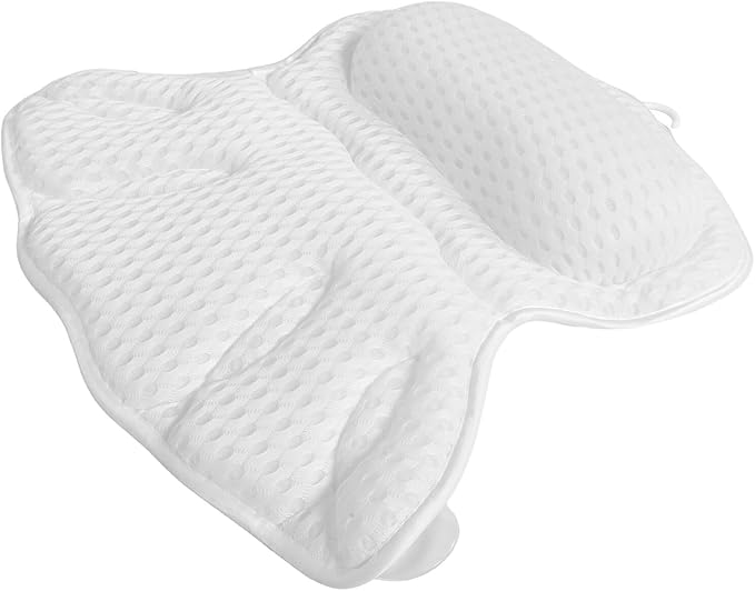 Ciieeo 4d Bath Pillow for Tub Machine Washable Bathtub Cushion with Suction Cups Neck and Back Support Bath Cushion for Adults for Relaxing