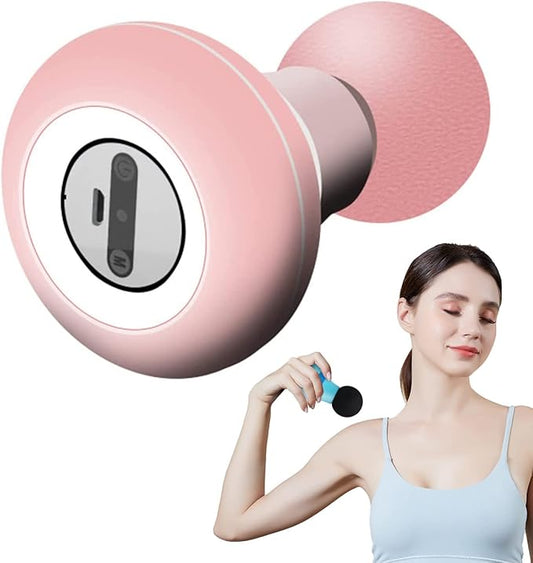 Mini Massage Gun, Portable Mini Massager USB Charging Electric Handheld Personal Massager with 6 Speed Vibration, Deep Tissue Muscle Massager Fascia Gun for Relaxation Muscles Relief Pain (Pink)