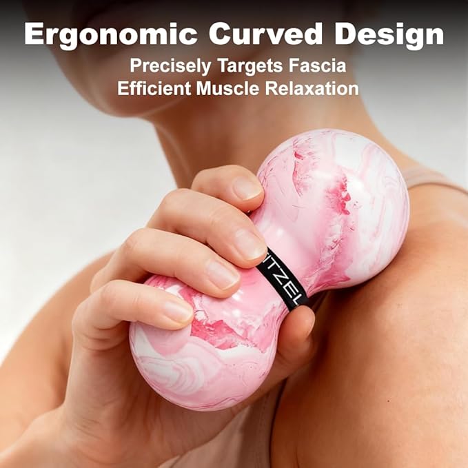 Double Lacrosse Massage Ball for Myofascial Release, SGS Certification, Massage Deep Tissue for Waist Back Feet, Trigger Point Therapy, Muscle Knots, Peanut Massage Ball for Muscle Pain