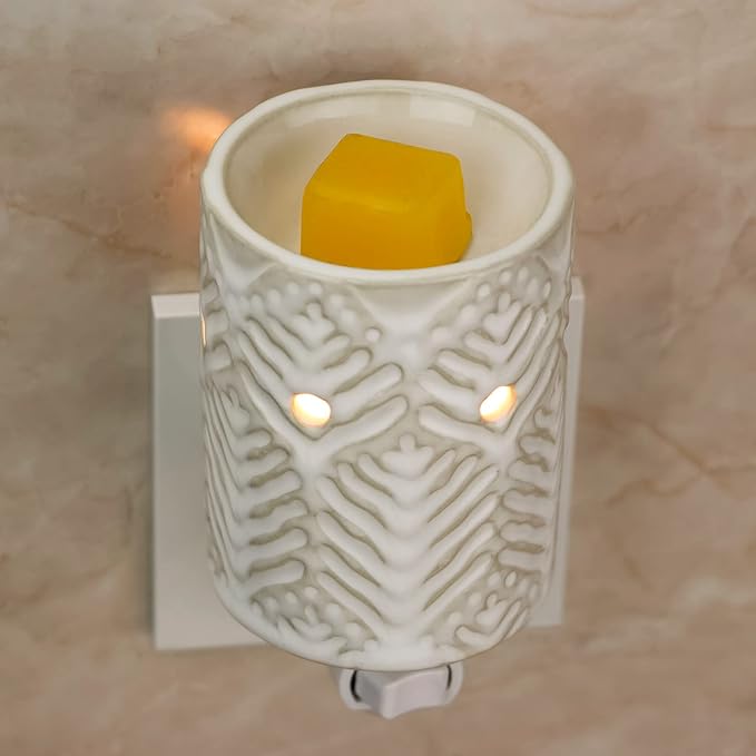 STAR MOON Ceramic Pluggable Wax Melt Warmer for Scented Wax, Diffuser for Fragrance Oil, Candle Melter Plug in Wall for Home, Office and Spa, Ideal Gifts, with Two Bulbs
