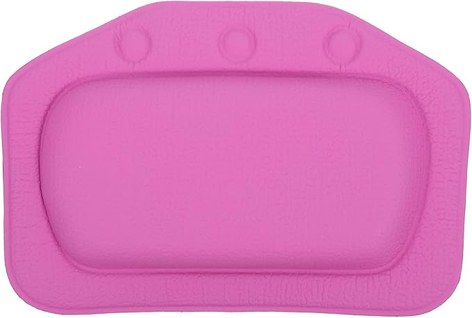 Bath Pillow for Tub Head Neck Rest, PVC Foam Non-Slip Spa Bath Cushion with Textured Purple Cover, Bathtub Accessory for Relaxing Shower and Spa Use
