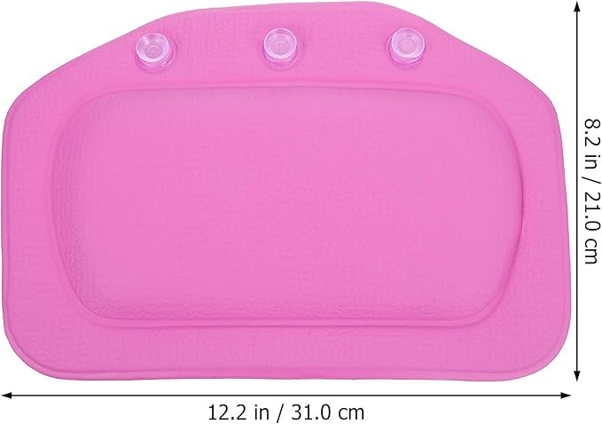 Bath Pillow for Tub Head Neck Rest, PVC Foam Non-Slip Spa Bath Cushion with Textured Purple Cover, Bathtub Accessory for Relaxing Shower and Spa Use