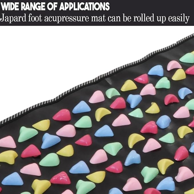 Foot Massage Mat – Reflexology Acupressure Mat with Pressure Point Chart for Stress Relief & Relaxation (68.9 x 13.78 Inches)