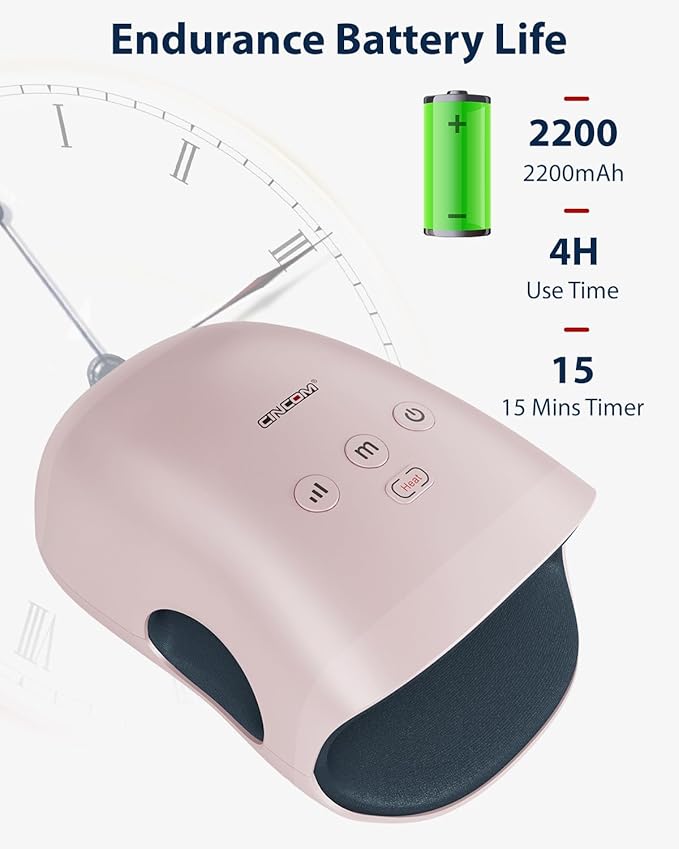 CINCOM Hand Massager - Cordless Hand Massager with Heat and Compression for Arthritis and Carpal Tunnel, Gifts for Women(Pink)