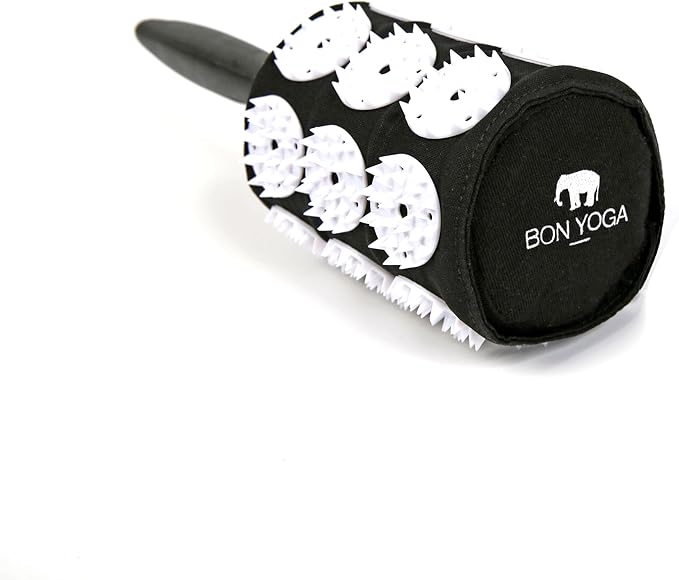 Bed of Nails Acuroller - Acupressure Massage Roller for Lymphatic Flow, Neck Massager, Back Scratcher, Muscle Tension and Pain Relief, Relaxation, Hand Massager Tools, Black