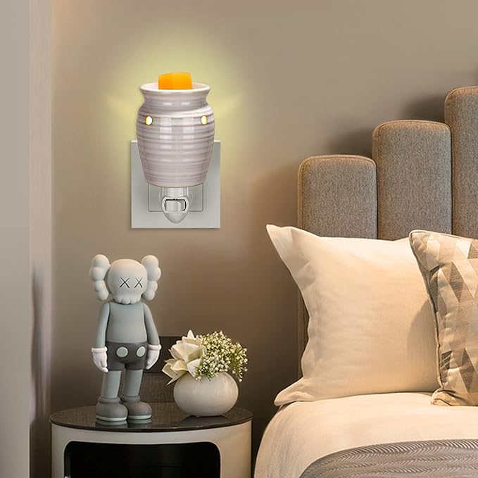 STAR MOON Ceramic Pluggable Wax Melt Warmer, Diffuser for Fragrance Oil, Candle Melter Plug in Wall for Home, Office and Spa, Ideal Gifts, with Two Bulbs