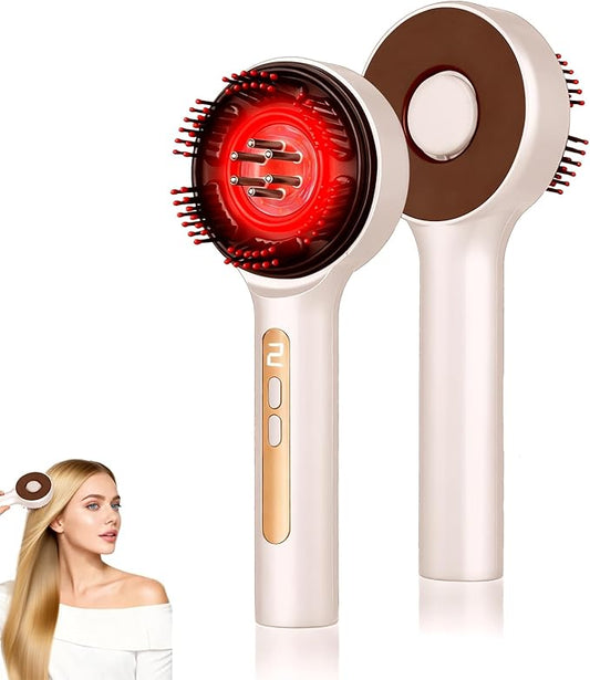 Electric Scalp Massager, 3-in-1 Hair Oil Applicator & Cordless Electric Head Massager, IPX7 Waterproof, Portable Scalp Brush for Home & Travel, White