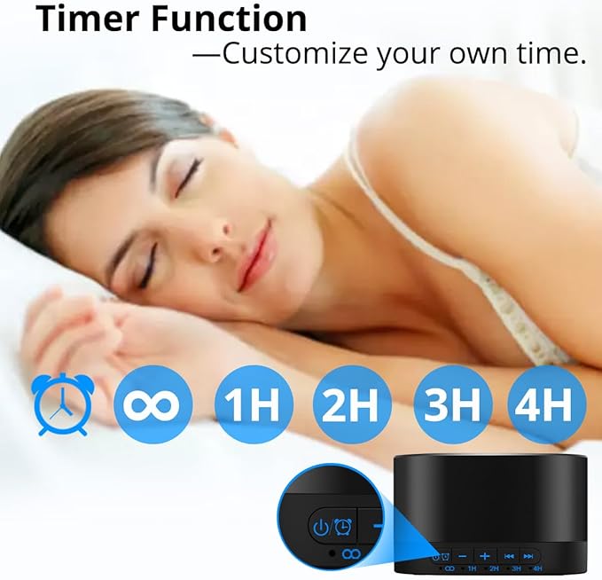 Magicteam White Noise Machine with 20 Non Looping Natural Soothing Sounds Memory Function 32 Levels of Volume Powered by AC or USB and Sleep Sound Timer Therapy for Baby Kids Adults Black