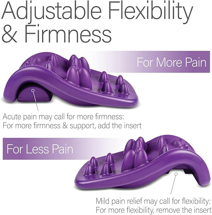 Navy Kanjo Premium Acupressure Mat and Pillow Set for Back Pain Relief & Neck Pain Relief with Carry Bag & Kanjo Neck Stretcher for Cervical Traction, Neck and Shoulder