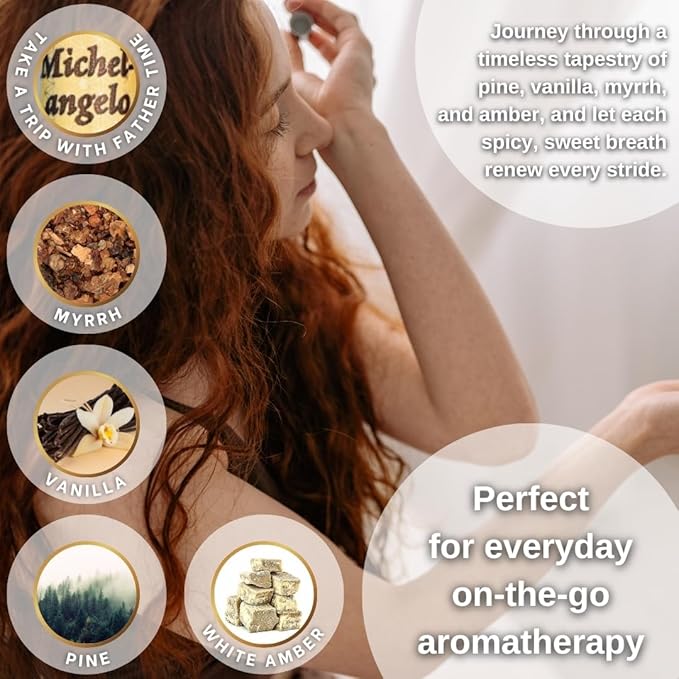 Ancient Essence Michelangelo Essential Oil Roll On Rejuvenates Skin Aromatherapy Calming & Relaxing Therapeutic Grade (1/3 FL OZ)