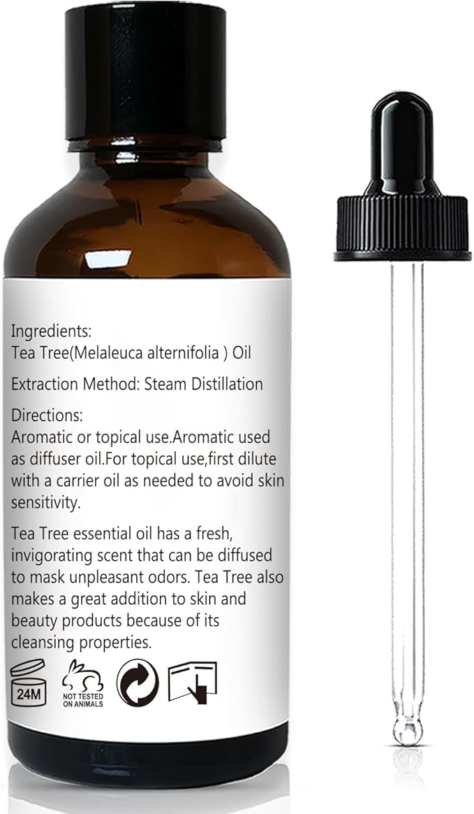Tea Tree Oil for Skin, Hair, Nails, Face Body Wash, Foot Soak, Spray, 100% Pure Tea Tree Essential Oil - 30ml