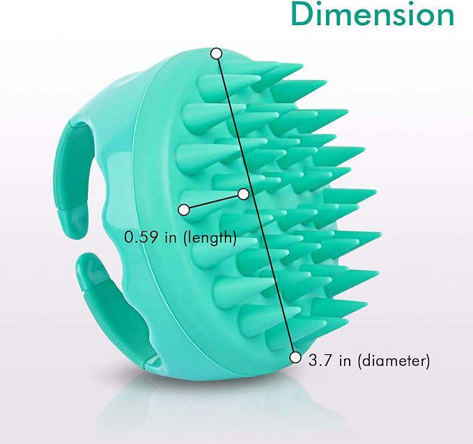 SAVION Scalp Massager Brush Relaxes Scalp and Relieves Itching - Hair Brush Exfoliator for Dandruff Removal - Soft Silicone Head Scrubber for Wet & Dry Strands - for All Hair Types