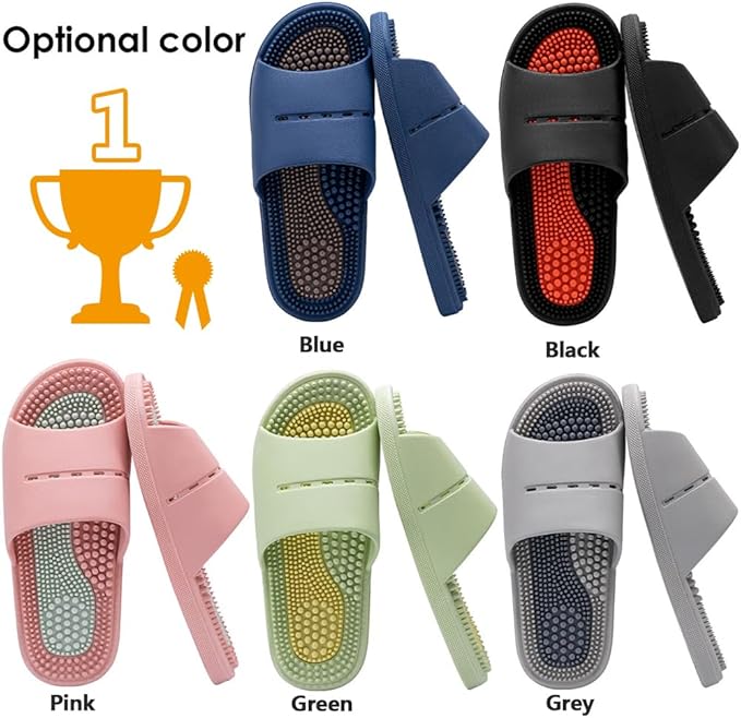Acupressure Massage Slippers Acupressure Foot Massager Shoes Reflexology Sandals Gift for Men Women Reduce Feet Neuropathy Pain Relief and Tension (Blue2,US women10.5-12/men9-10.5)