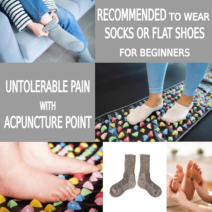 Japard Long Foot Massage Mat, 5.74ft (68.9 x 13.78 Inches), Reflexology Acupressure Mats with Chart, Foot Pressure Acupoint Massager for Elderly and Office Workers