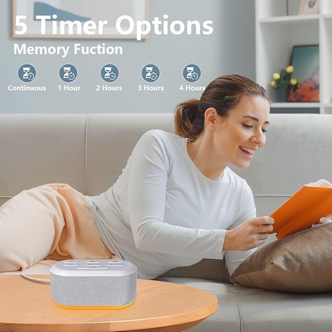 Sound Machine 30 Soothing Sounds Brown Noise Machine with 12 Night Light Colors Sleep Sound Machine for Adults Baby Kids Noise Canceling for Office Home Privacy Auto-Off Timer