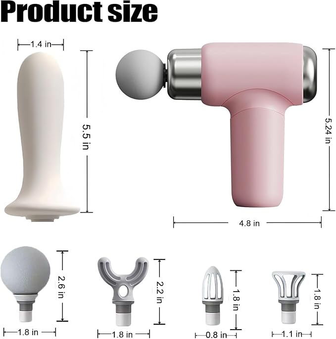 Type-C Charging Mini Massage Gun Handheld Muscle Massager for Muscle Relaxation Percussion Muscle Massager Gifts Toys for Women (Pink)