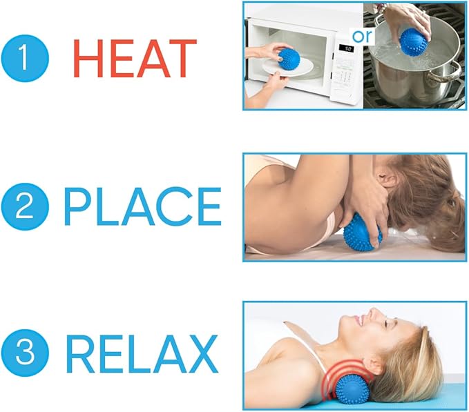 Dr. Cohen's acuball Heatable Deep Tissue Massage Ball - acuBall Trigger Point Massage Therapy for Myofascial and Stress Release and Exercise - Effective Back Massager Ball for Targeted Pain Relief