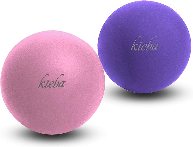 Kieba Massage Lacrosse Balls for Myofascial Release, Trigger Point Therapy, Muscle Knots, and Yoga Therapy. Set of 2 Firm Balls (Pink and Purple)