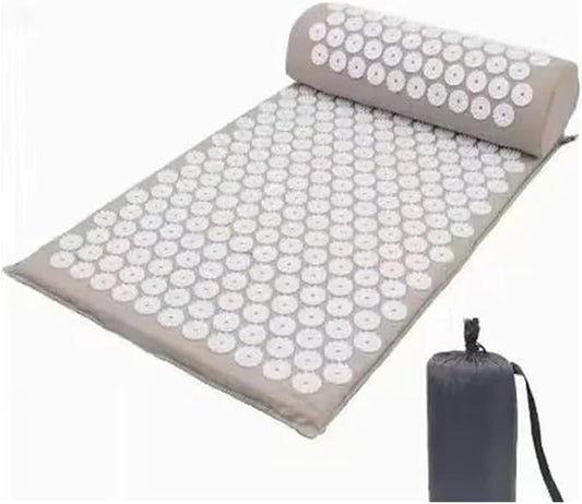 Acupressure Mat Fit for Body Massage Relieve Stress, Back Pain Spike Cushion Yoga Acupuncture(D Grey with Bag)